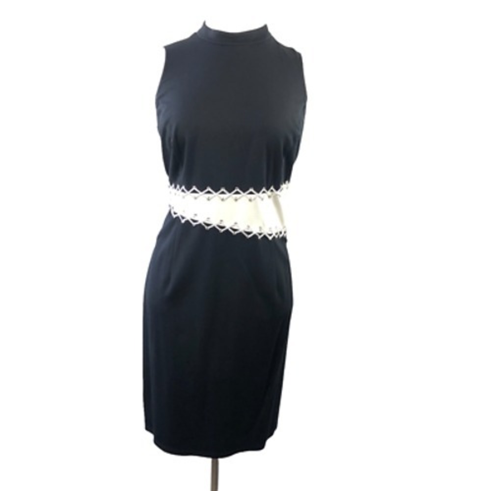 Lane Bryant Laced Eyelet Bodycon Dress BY ABS Allen Schwartz Plus Size 1X Black - Picture 6 of 8